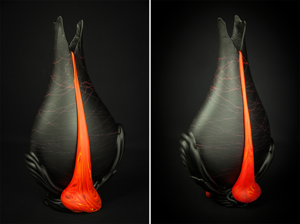 Black Surface flow vase
